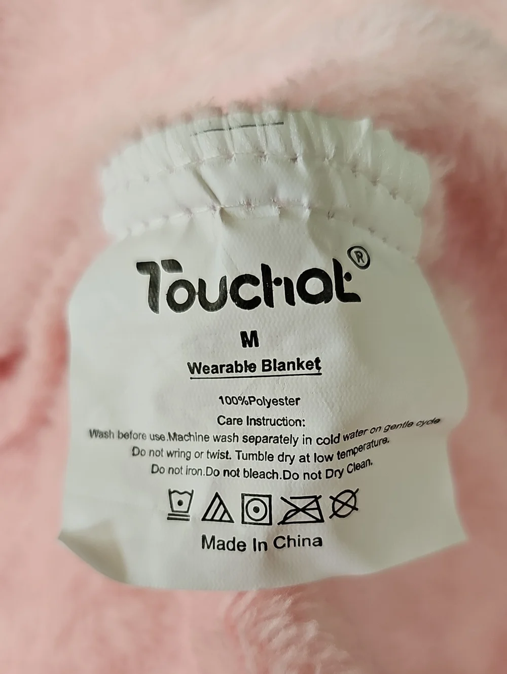 Touchat Wearable Shark Blanket, Pink White, Soft Velour, Size Medium For 59